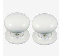 Set Di Maniglie Per Porta Mortasa In Ceramica Bianca (Coppia)