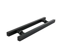 Set di maniglie per porta scorrevole su entrambi i lati, in acciaio inox nero opaco, ideale per porte di fienili e vetri, design durevole ed elegante