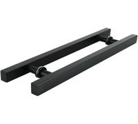 Set di Maniglie per Porte in Acciaio Inossidabile Nero Opaco Tipo H Maniglia per Porta Scorrevole A Doppia Faccia, Maniglia per Porta da Fienile Maniglia in Vetro 30 Cm Centro FO, Black, 80 * 60Cm