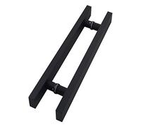Set di maniglie per porte scorrevoli in acciaio inox robusto, colore nero, per porte in legno e vetro, facile installazione, design moderno, dimensioni 20,3 cm