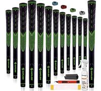 Set di manopole da golf da 13 pezzi con kit di rigonfiamento completo, standard / taglia media, bianco / verde / rosso / blu, impugnatura da golf club