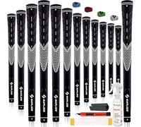 Set di manopole da golf da 13 pezzi con kit di rigonfiamento completo, standard / taglia media, bianco / verde / rosso / blu, impugnatura da golf club
