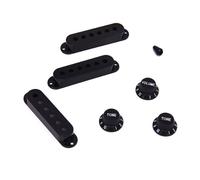 Set di manopole e copri pickup per chitarra, colore nero