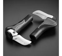 Set di manopole per manubrio di bicicletta con angoli antiscivolo - bianche