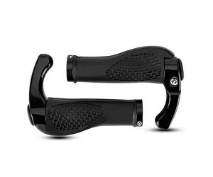 Set di manopole per manubrio di bicicletta con angoli antiscivolo - nere
