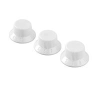 Set di Manopole per Tono Chitarra Incise, 1 Controllo Volume e 2 Controlli Tono, Ideale per Chitarristi, Struttura in Plastica Robusta, 3 Pezzi (WHITE)