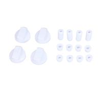 Set di manopole rotanti, diametro 38 mm, con adattatori universali, per piani cottura di tutte le marche, 16 pezzi, colore bianco