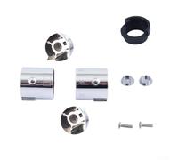 Set di manopole termostatiche per rubinetto doccia con valvola rotonda con uscite superiori e inferiori, kit di ricambio per interruttore di controllo della temperatura in plastica ABS, nero (argento)