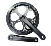 Set di manovella per bicicletta semplice, 40T, 48T, 52T, 170 mm, attacco quadrato con protezione per catena per e-bike, bici da strada, MTB e Fixie, nero (52T)