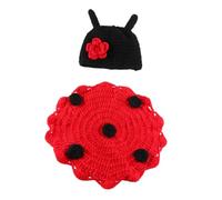 Set di Mantello Coccinella per Ragazzo Ragazza in Lana Rossa, Morbido | Neutro, Elastico, per Shower e Servizi Fotografici Memorabili, un Set, Adatto a Ragazzo Ragazza