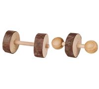 Trixie Natural Living Set di 2 Bilancieri GIOCO LEGNO Conigli e Roditori [Ø4,5x9cm, 2pz. di forma diversa]