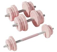 Set di manubri 2 in 1, 10/15/20/25/30/40 kg Set Manubri Regolabili con Barra di Collegamento e Barra Bilanciere per Allenamento, Fitness, Sollevamento Pesi a Casa(20 kg (10 kg each))