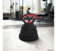 Set di manubri regolabili 40 kg nero e rosso, doppio bloccaggio, PVC e sabbia di ferro, impugnature antiscivolo per allenamento a casa