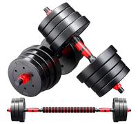 Set di manubri regolabili da 20 kg, set di pesi con connettore, set di manubri 4 in 1 utilizzati come bilanciere, kettlebell, staffa push-up, esercizi di fitness per palestra a casa, adatti per uomo