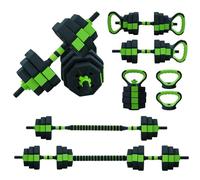 Set di manubri regolabili, set di manubri 4 in 1 con connettore, set di pesi da 20 kg utilizzato come kettlebell, bilanciere, supporto per flessioni, esercizi fitness per palestra a casa, adatto per