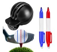 Set di marcatori di allineamento per palline da golf, strumento per stencil in ABS riutilizzabile con due penne a inchiostro impermeabili, accessori da golf anti-sbiadimento, istruzioni per la
