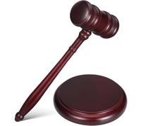 Set di martelletti e blocchi in legno dall'aspetto classico per scuola di giurisprudenza, banditori e espositore decorativo da scrivania pratico