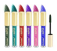 Set di mascara colorato 6 colori impermeabile volumizzante e curling durevole mascara per ciglia lunghe allungamento degli occhi per Natale Halloween feste matrimoni
