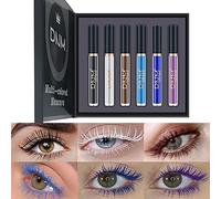 Set di mascara colorato a 6 colori, mascara impermeabile colorato arcobaleno Mascara per ciglia in fibra 3D Volume ciglia (A)