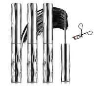 Set di mascara Ultimate Length & Curl: mascara volumizzante e allungante con fibre di seta 4D, anti-sbavature, a lunga tenuta, for ciglia visibilmente sollevate(con piegaciglia)(3 pcs)