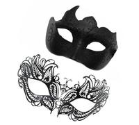 Set di maschere da maschera per coppia, maschere in pizzo per uomini e donne | Set di maschere in pizzo per lui e lei, accessori per travestimento per ballo di fine anno, carnevale, dente