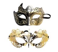 Set di maschere da maschera per coppia, maschere in pizzo per uomini e donne | Set di maschere in pizzo per lui e lei, accessori per travestimento per ballo di fine anno, carnevale, dente