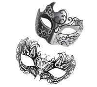 Set di maschere in maschera, 2 maschere, per lui e per lei, per costumi per ballo di fine anno e carnevale