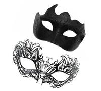 Set di maschere per coppie, 2 mascherine in stile retrò, per lui e per lei, per costumi per ballo di fine anno, carnevale