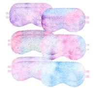 Set di maschere per dormire morbide tie-dye, confezione da 12 pezzi, design colorato, coperture per occhi in peluche per donne e ragazze, perfette per viaggi e regali per feste
