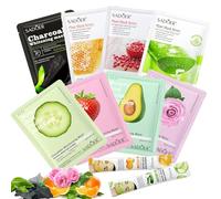 Set di Maschere per il Viso per la Cura Della Pelle, 8+2pcs Collagene per Tutti i Tipi di Pelle,Maschera idratante per il Viso,Overnight Firming Mask, Regalo per Donne, Uomini, Ragazze in festa spa