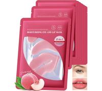 Set di maschere per labbra e occhi - 2 pz di patch sotto-oculari al collagene cristallino per occhiaie e gonfiore & 1 pz di maschera per labbra idratante e moisturizzante, rughe e linee sottili