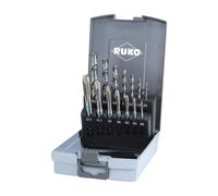 Set Di Maschi a Macchina HSS 14 Pezzi M3-M12 Forma B - Con Punte Elicoidali Tipo