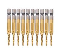 Set di maschi a vite, 10 pezzi Set di punte per trapano con codolo esagonale M3-Drill 2.5 Accessori per maschiatura con scanalatura a spirale in composito rivestito Punta per trapano per metallo, legn