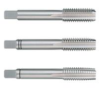 Set di maschi BSW DIN 352 HSS rettificati, per filettatura manuale in metallo, ideale per riparazioni e creazione di filettature.