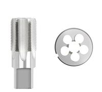 Set di maschi e filiere, G NPT 55 °/60 ° 1/8 1/4 3/8 pollici, utilizzato for strumenti di maschiatura di filettature for tubi, set di filiere for filettature di tubi da 2 pezzi(NPT 1/8)