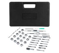 Set di Maschi e Filiere in Tungsteno 33 × 21 × 5 40 Pezzi M3-M12 Set di Maschi e Filiere per Dadi con Chiavi e Calibro per Filettatura Utensili Manuali Resistenti