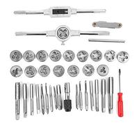 Set di Maschi e Filiere M3-M12 40 Pezzi, Kit di Rifilettatura Standard Metrico e SAE con Chiavi e Calibro per Tagliare Filettature Esterne Ed Interne