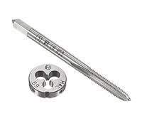 Set di maschi e filiere metriche M4 x 0,7 mm per mano sinistra, maschio per filettatura a macchina con filiera per filettatura tonda, kit di maschi e filiere per riparazione di filettature di dadi,
