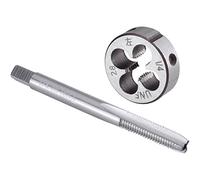 Set di maschi e filiere UNF da 1/4"-28 sinistro, maschio for filettatura a macchina da 1/4 x 28 UNF e filiera tonda