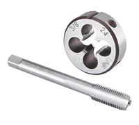 Set di maschi e filiere UNF da 3/8"-24 destro, maschio for filettatura a macchina e filiera tonda da 3/8 x 24 UNF