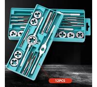 Set di maschi e matrici multifunzione 12/40 pezzi M3-M12 Tappi per filettatura metrica Rubinetti per viti manuali Utensili per maschiatura e filettatura conica dritta