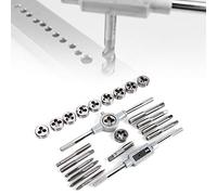 Set di Maschi per Filettare, Set di Maschi e Filiere 24 Pezzi, Kit di Utensili per Filettatura Interna Ed Esterna Standard Metrico e SAE con Set di Maschi e Matrici