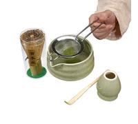 Set di matcha con scoop whik - kit di attrezzi da tè in naturale, cucchiaio di miscelazione classico e chasen | Design in stile Zen, tema rituale di cerimonia, funzionalità di artigianale,
