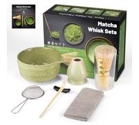 Set di Matcha per Cerimonia Giapponese,Cofanetto Matcha per la Cerimonia del tè, Può anche Essere Offerto Come Regalo ad Amici o Colleghi (Green tea, 100% Bamboo)