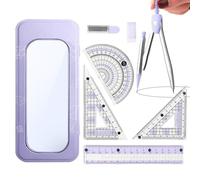 Set di matematica | Kit con righello geometrico e bussola per la scuola, cancelleria da disegno, accessori per studio, per studenti, adolescenti, bambini, aule, università, scuola, ingegneria