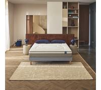 Set di materasso ibrido a 580 molle e base letto imbottita, MOVE Grigio 120 x 190 cm