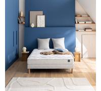 Set di materasso in schiuma rigida e rete Back to basics Bianco 2 x 80 x 200 cm