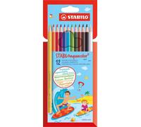 Stabilo STABILOaquacolor - Matita colorata acquarellabile - Astuccio da 12 - Colori assortiti
