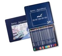 Set di matite colorate in custodia di metallo, matite colorate con pennello, matite acquerellabili portatili per artisti per colorare schizzi forniture artistiche per bambini e adulti