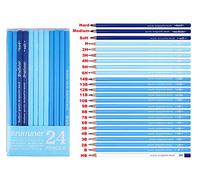 Set di matite da disegno, 24 pezzi, H-2H-3H-4H-5H-6H-HB-2B-3B-4B-5B-6B-7B-8B-9B-10B-11B-12B-13B-14B-Carbone morbido carbone duro medio